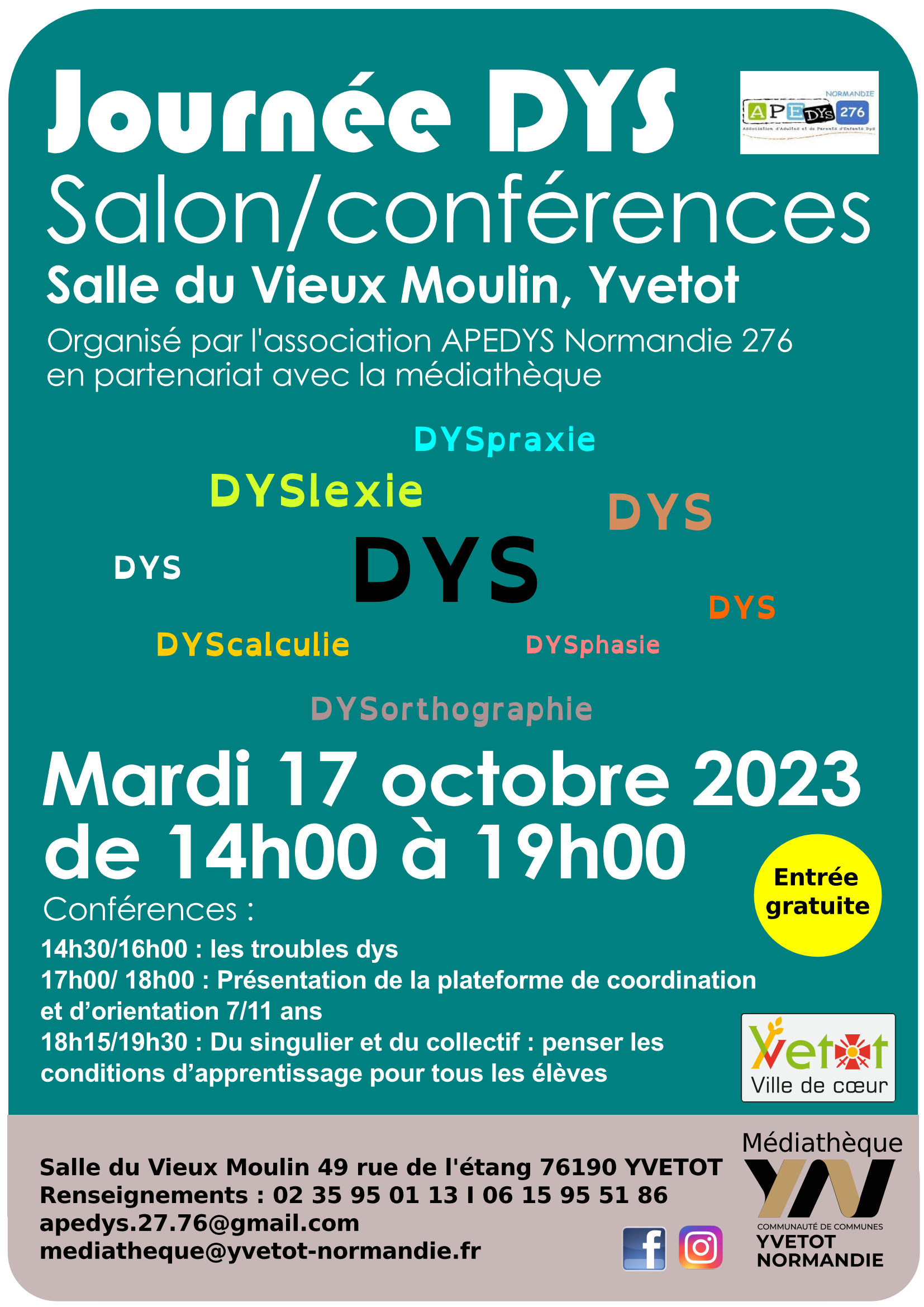 Journée DYS APEDYS 17 octobre 2023